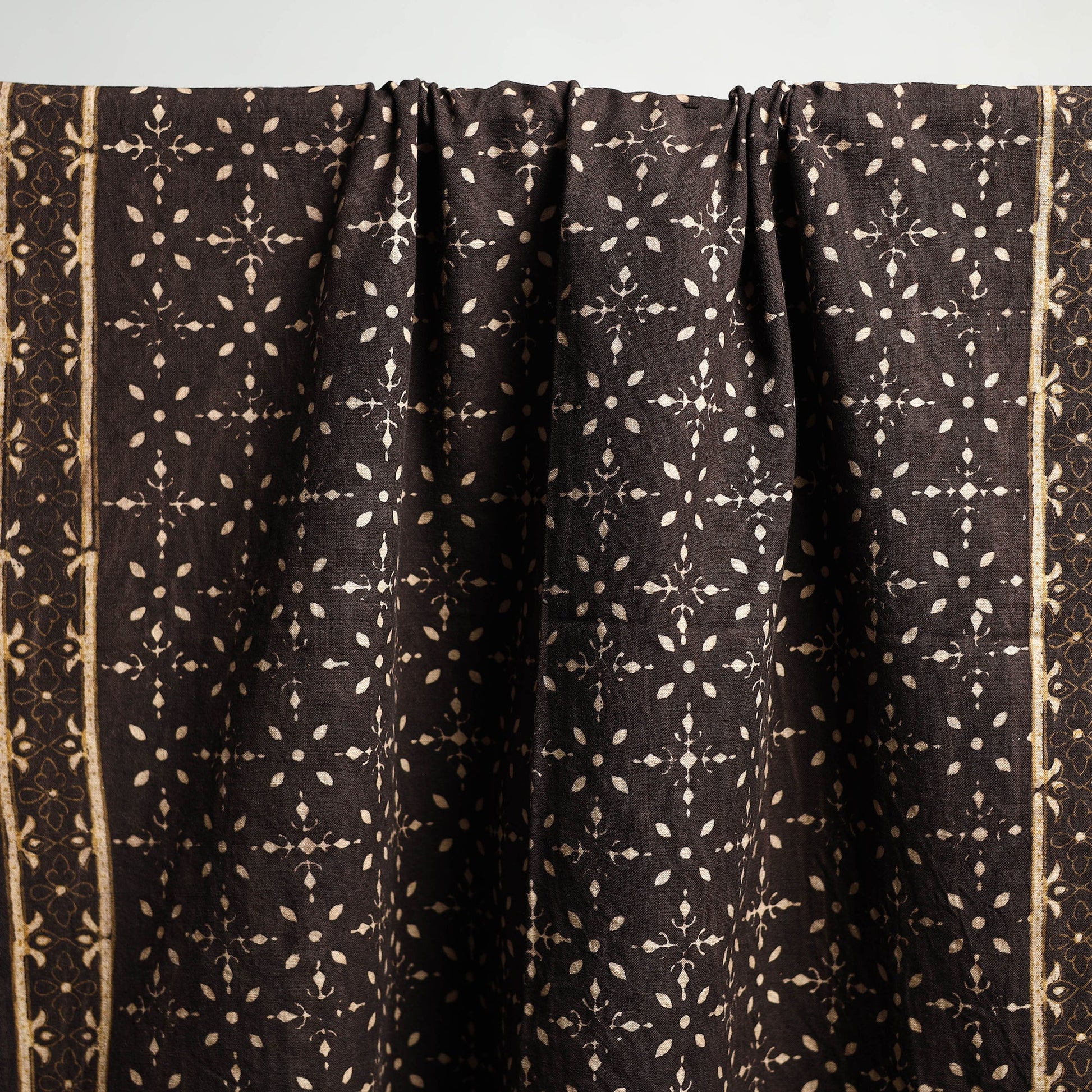 Brown - Akola Block Print Pure Handloom Cotton Towel 26