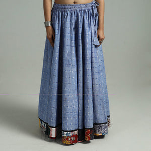 Blue - 24 Kali Patchwork Cotton Pochampally Ikat Skirt 41