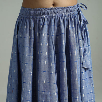 Blue - 24 Kali Patchwork Cotton Pochampally Ikat Skirt 41