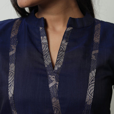 Blue - Dharwad Mercerised Cotton Straight Kurta 21