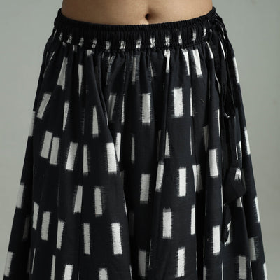 Black - 24 Kali Patchwork Cotton Pochampally Ikat Skirt 46