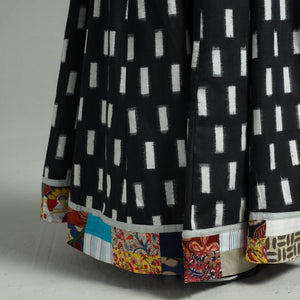 Black - 24 Kali Patchwork Cotton Pochampally Ikat Skirt 46