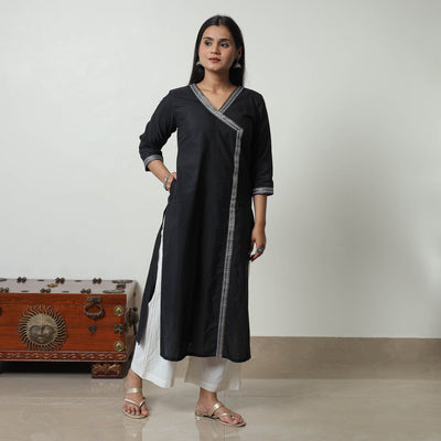 Black - Dharwad Cotton Straight Kurta 14