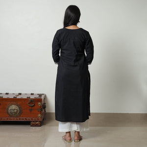 Black - Dharwad Cotton Straight Kurta 14
