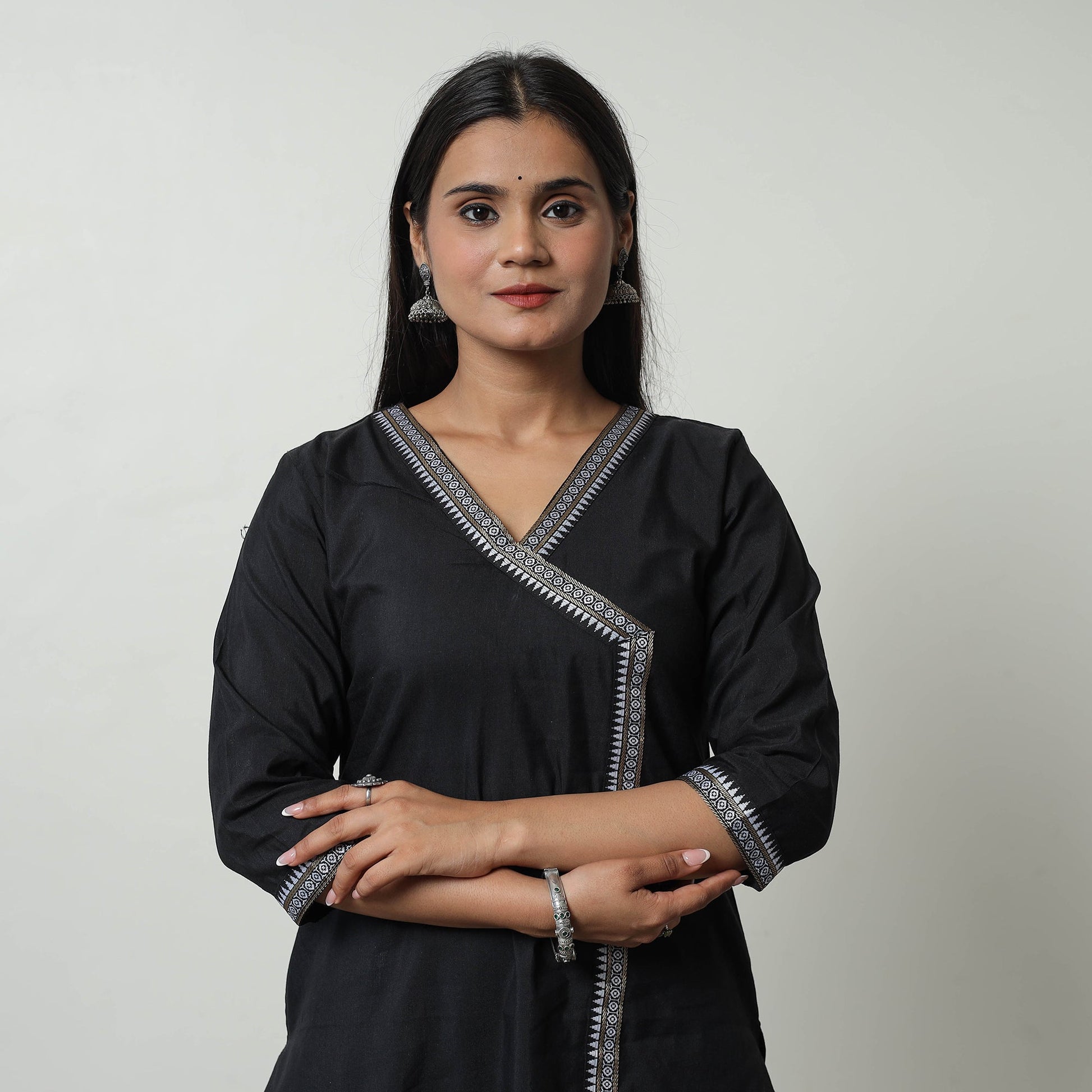 Black - Dharwad Cotton Straight Kurta 14