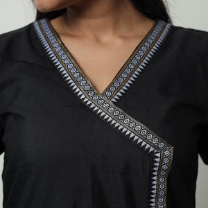 Black - Dharwad Cotton Straight Kurta 14