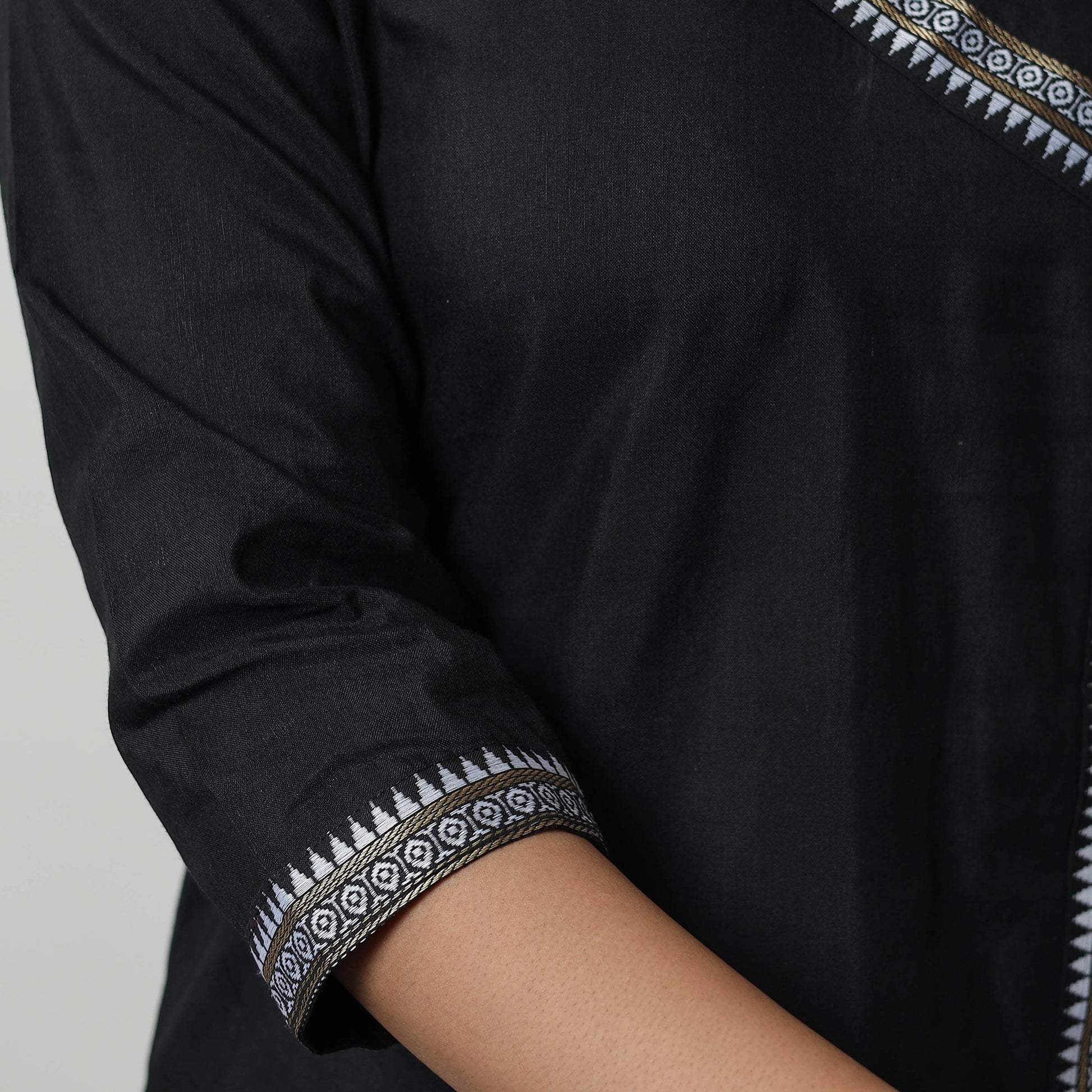 Black - Dharwad Cotton Straight Kurta 14