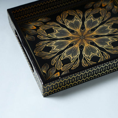 Black - Handcrafted Wooden Epoxy Resin Tray (9 x 7 in)