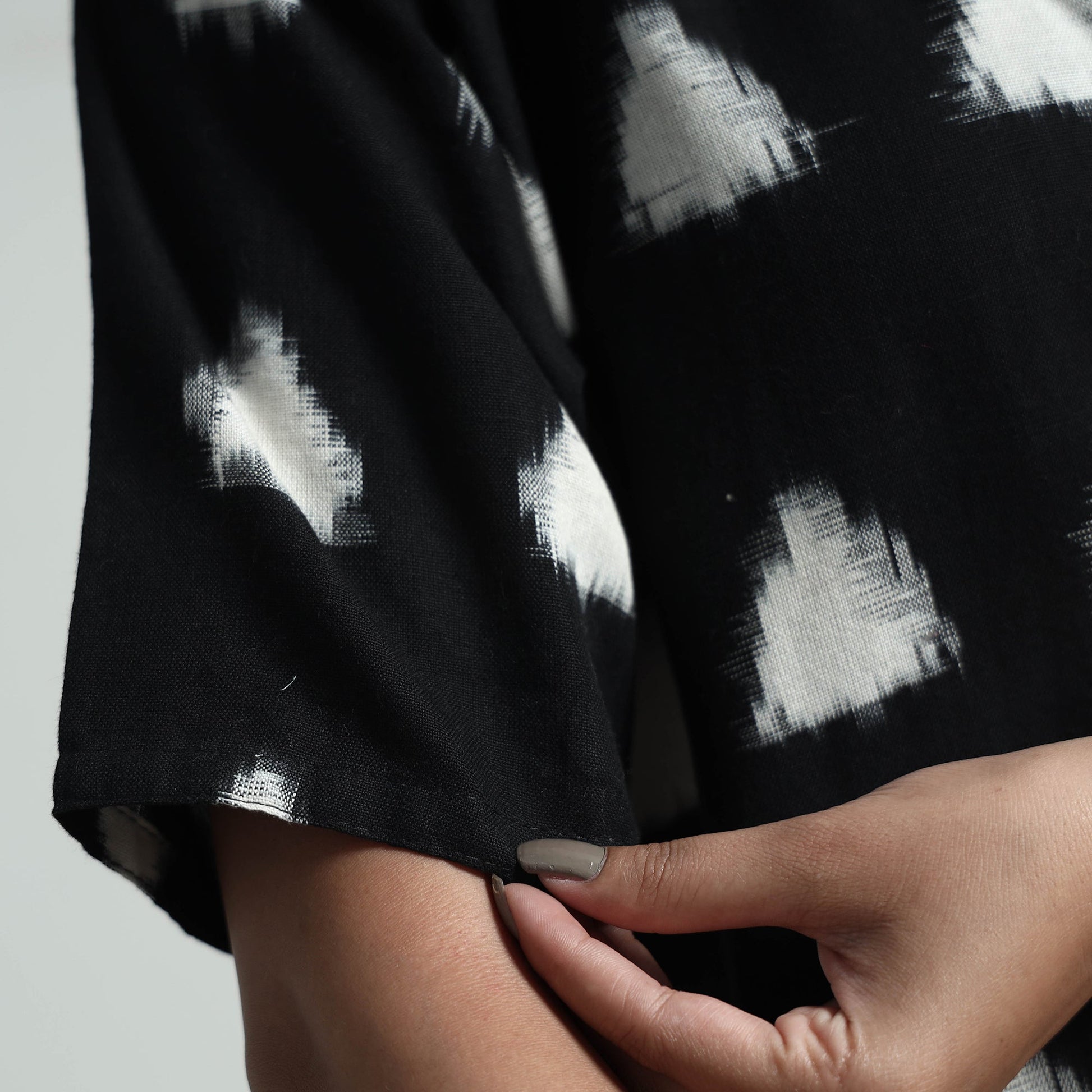 Black - Pochampally Double Ikat Weave Cotton Dress