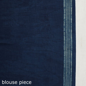 Blue - Akola Hand Block Printed Cotton Saree