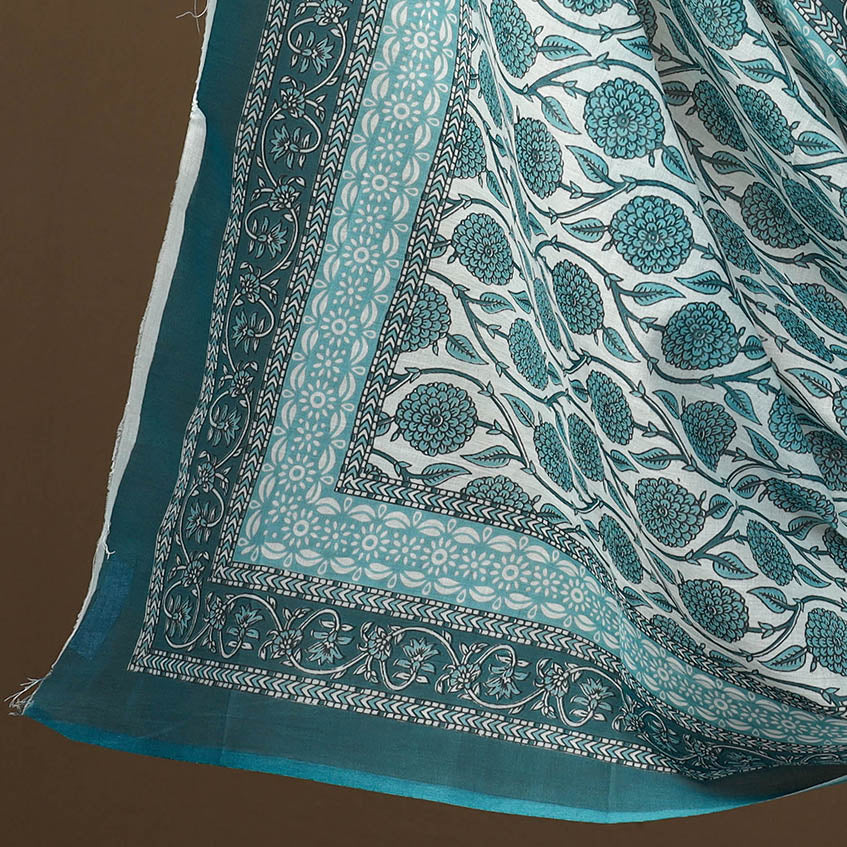 Blue - 3pc Sanganeri Block Print Cotton Dress Material 10