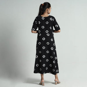 Black - Pochampally Double Ikat Weave Cotton Dress