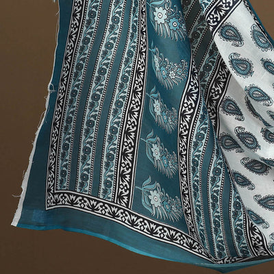 Blue - 3pc Sanganeri Block Print Cotton Dress Material 11