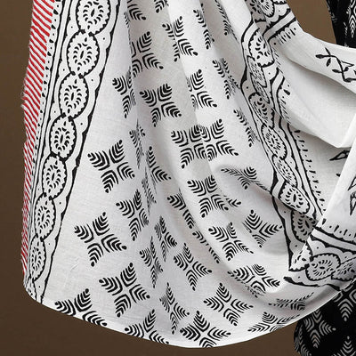 Black - 3pc Sanganeri Block Print Cotton Dress Material 13
