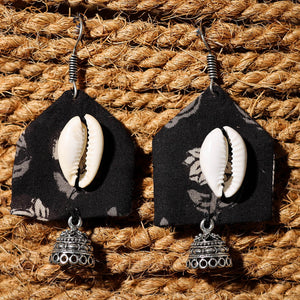 Akriti Handcrafted GS & Shell Work Fabart Earrings