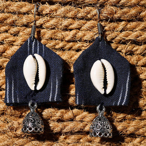 Anika Handcrafted GS & Shell Work Fabart Earrings