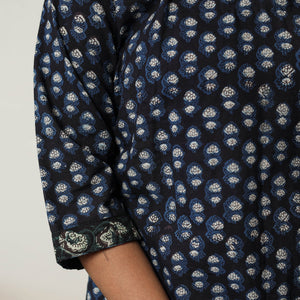 Black - Jahota Block Printed Cotton Straight Kurta 03
