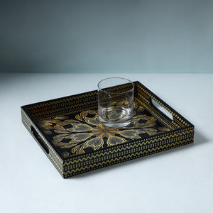 Black - Handcrafted Wooden Epoxy Resin Tray (11 x 9 in)
