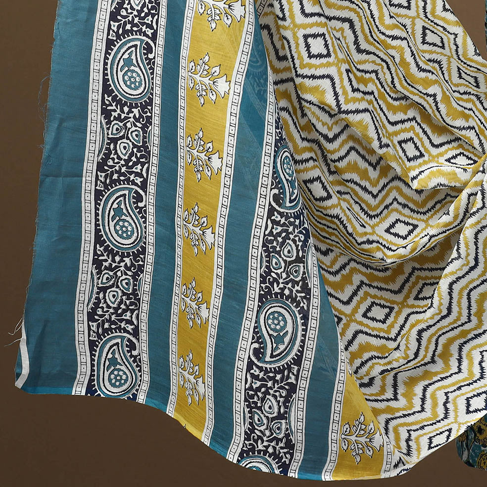 Blue - 3pc Sanganeri Block Print Cotton Dress Material 21