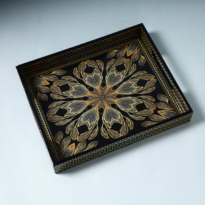 Black - Handcrafted Wooden Epoxy Resin Tray (11 x 9 in)