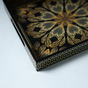 Black - Handcrafted Wooden Epoxy Resin Tray (11 x 9 in)