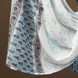Blue - 3pc Sanganeri Block Print Cotton Dress Material 25