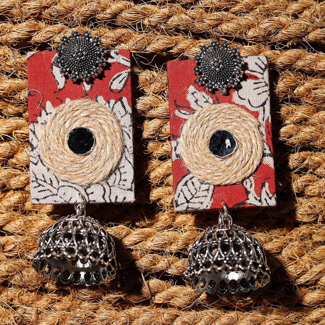Arohi Handcrafted GS Fabart Jhumki Earrings