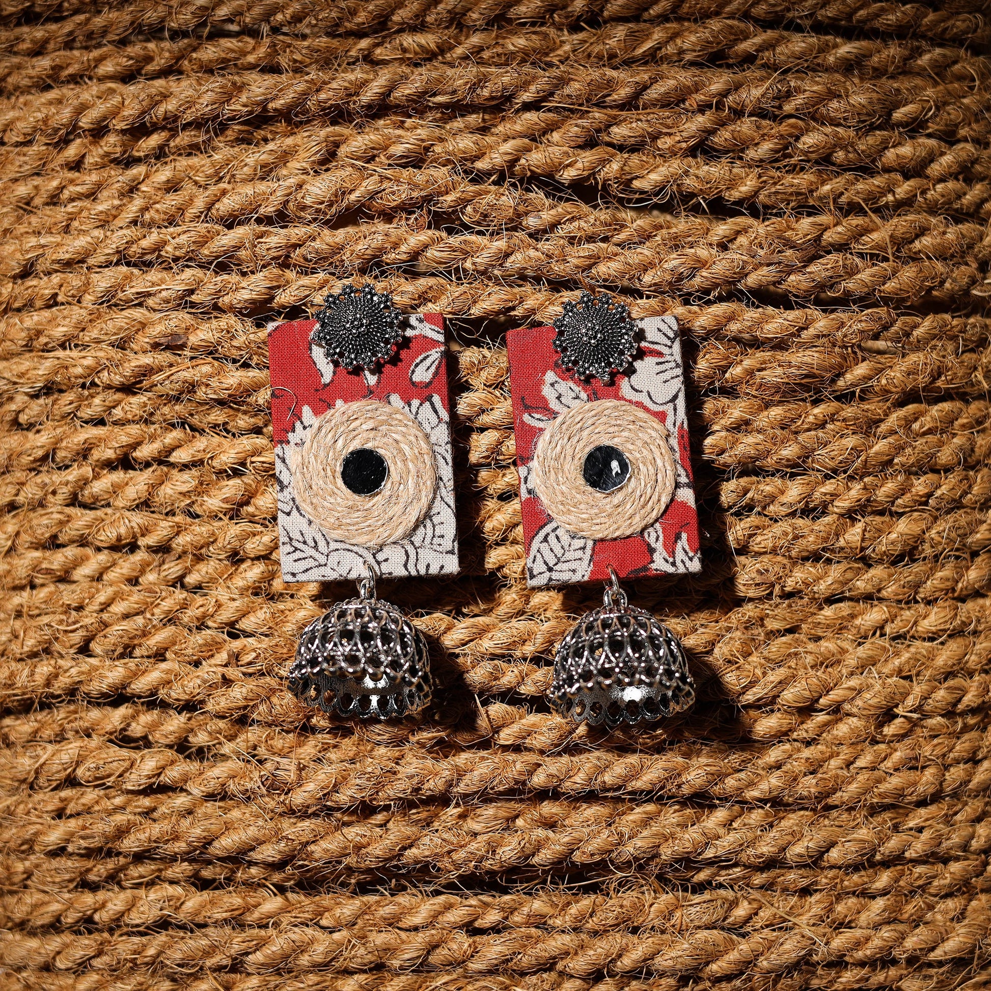 Arohi Handcrafted GS Fabart Jhumki Earrings