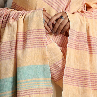 Beige - Organic Kala Cotton Kutch Weave Pure Handloom Dupatta