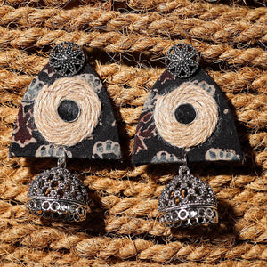 Anam Handcrafted GS Fabart Jhumki Earrings
