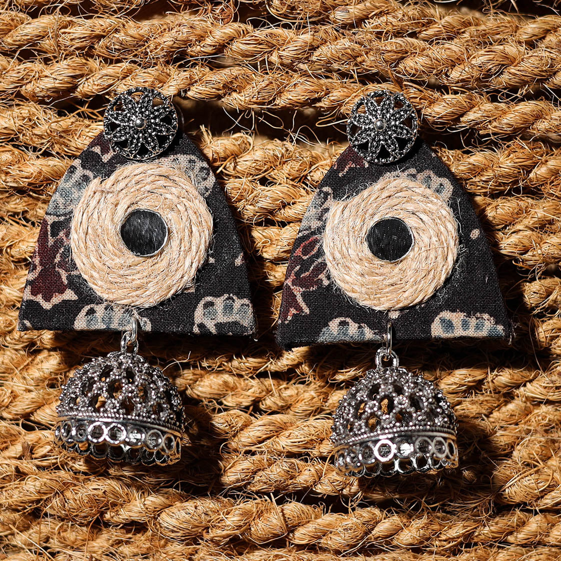 Anam Handcrafted GS Fabart Jhumki Earrings