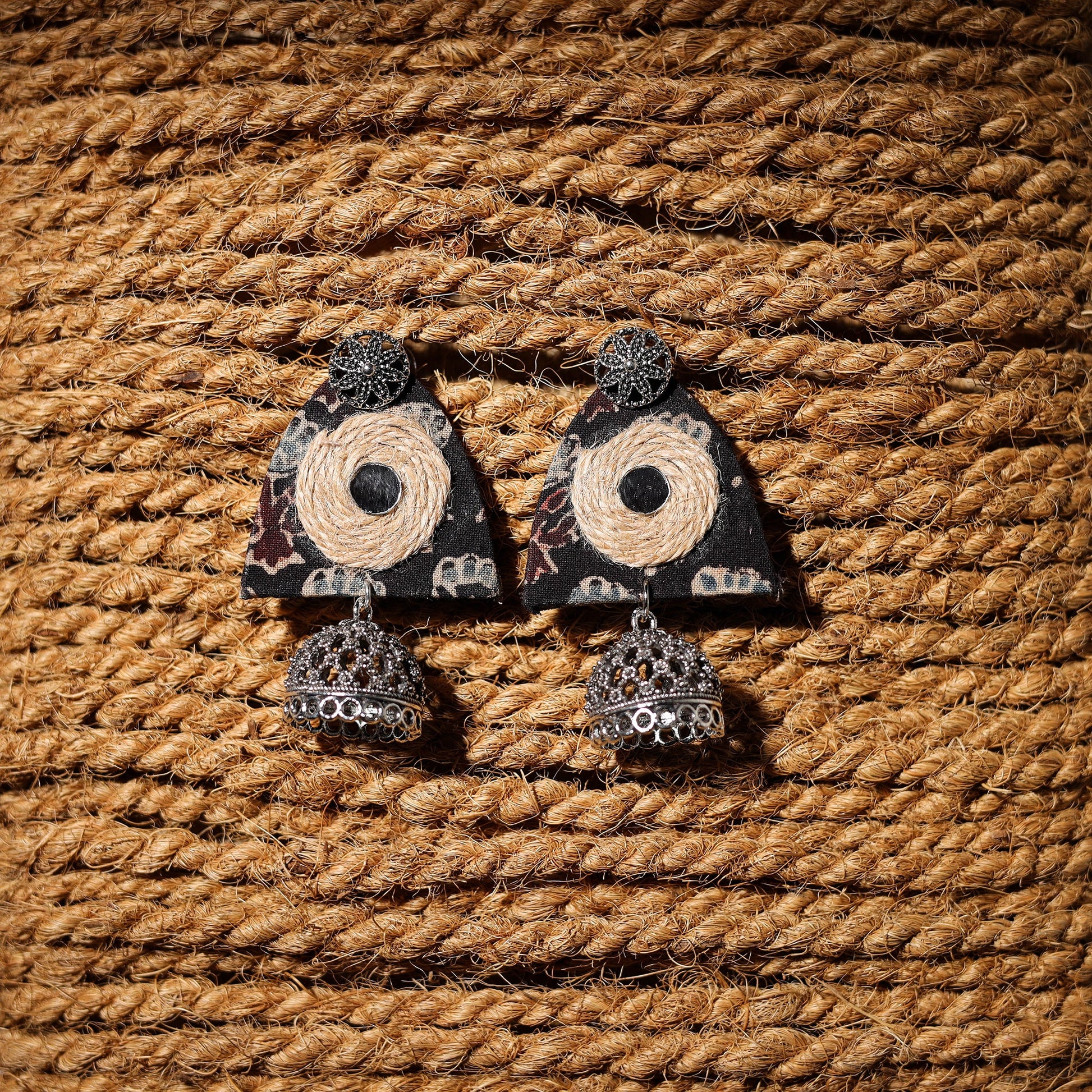 Anam Handcrafted GS Fabart Jhumki Earrings