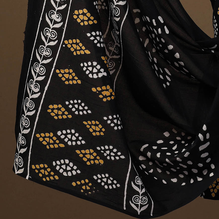 Black - 3pc Sanganeri Block Print Cotton Dress Material 28