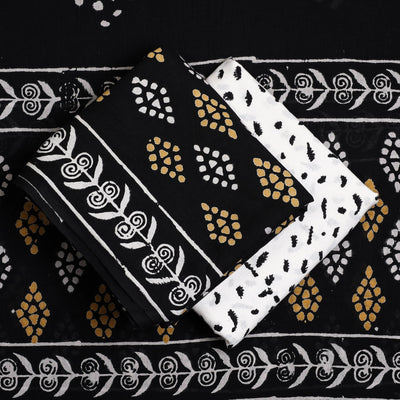 Black - 3pc Sanganeri Block Print Cotton Dress Material 28