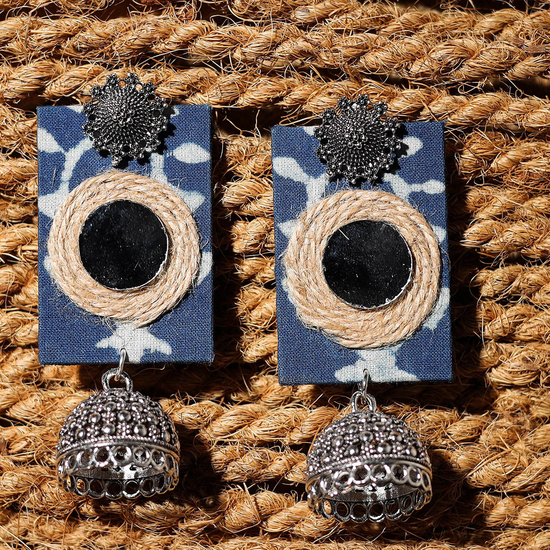 Abira Handcrafted GS Fabart Jhumki Earrings
