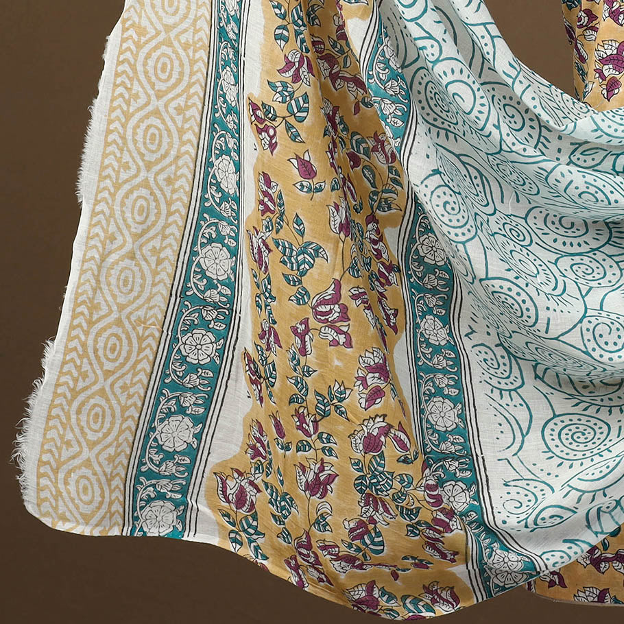 Beige - 3pc Sanganeri Block Print Cotton Dress Material 31