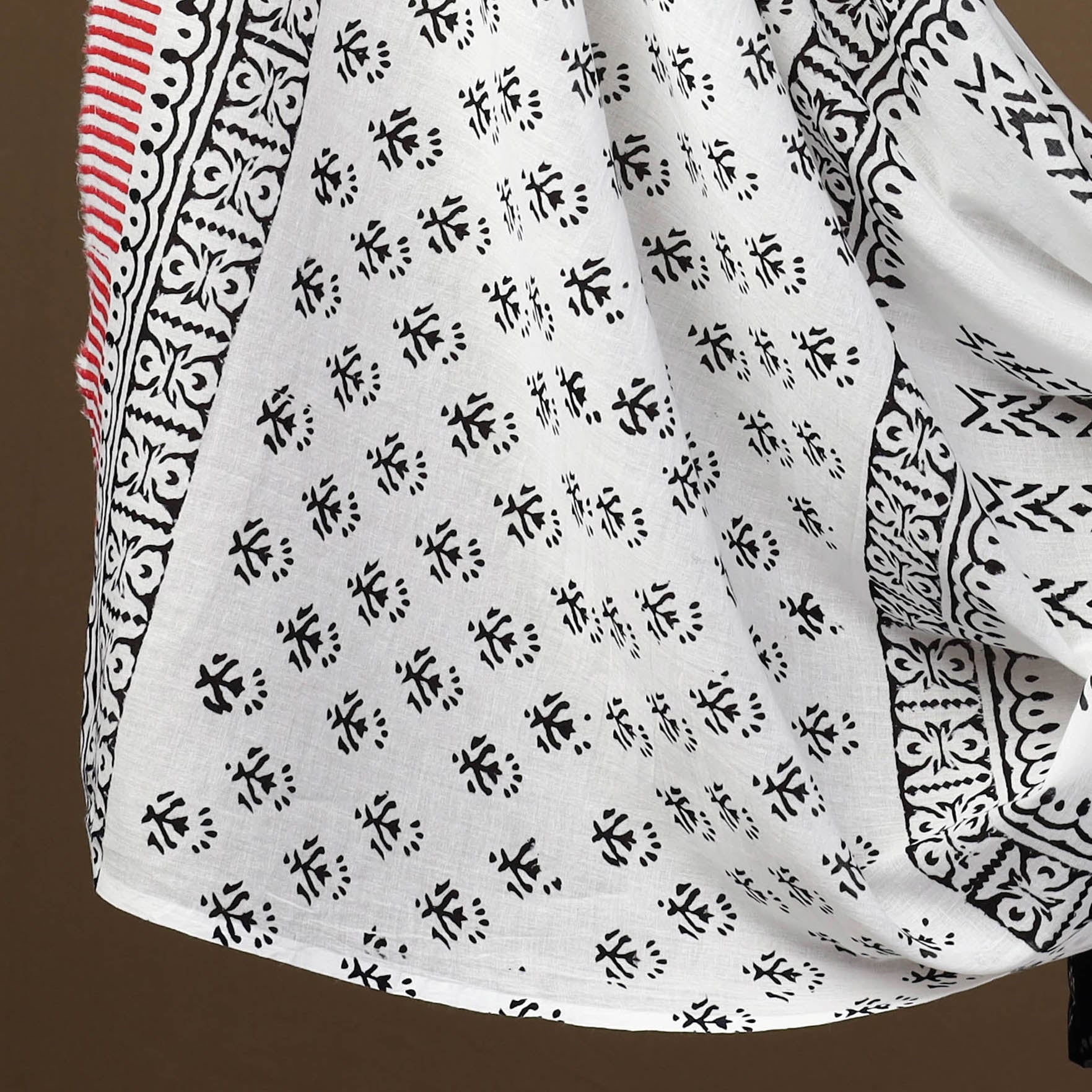 Black - 3pc Sanganeri Block Print Cotton Dress Material 35