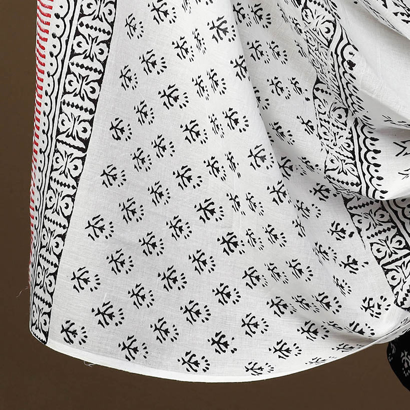 Black - 3pc Sanganeri Block Print Cotton Dress Material 40