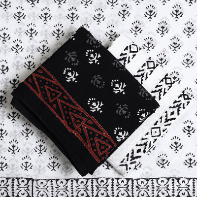Black - 3pc Sanganeri Block Print Cotton Dress Material 40