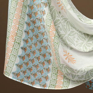Blue - 3pc Sanganeri Block Print Cotton Dress Material 42