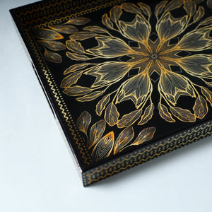 Black - Handcrafted Wooden Epoxy Resin Tray (13 x 11 in)