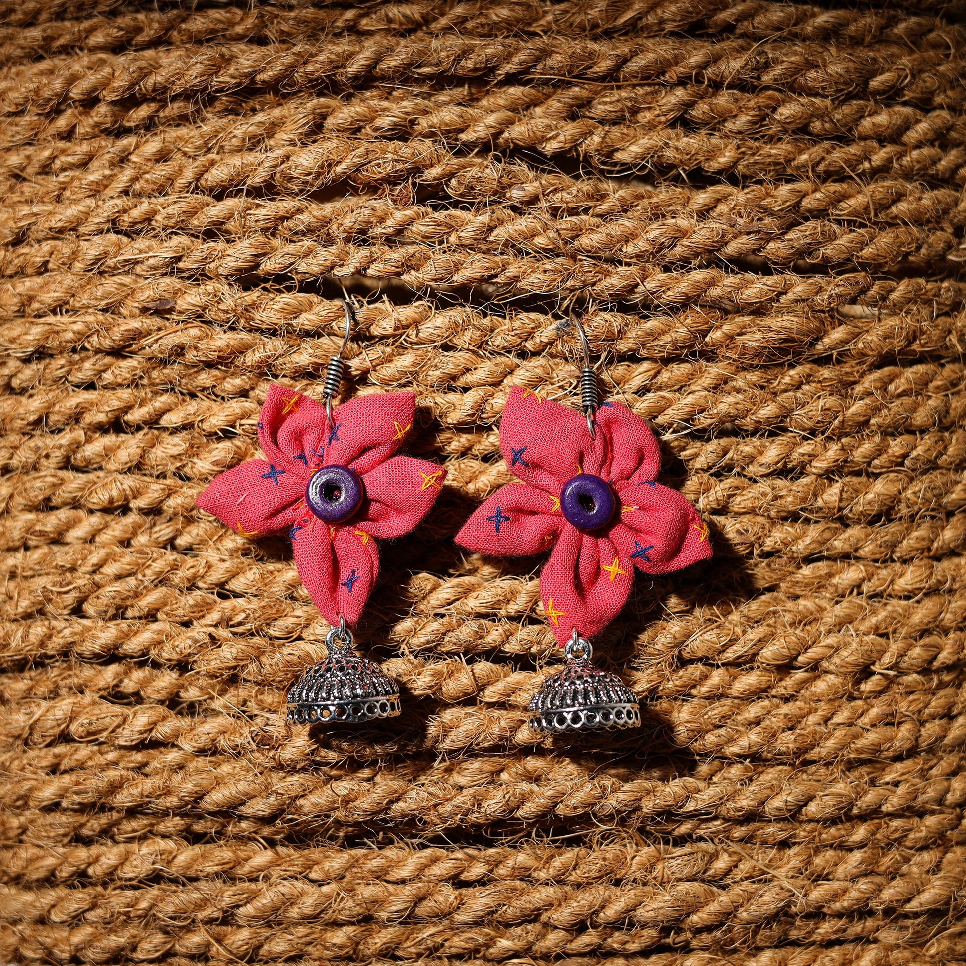Arushi Handcrafted GS Fabart Phool Kali Earrings