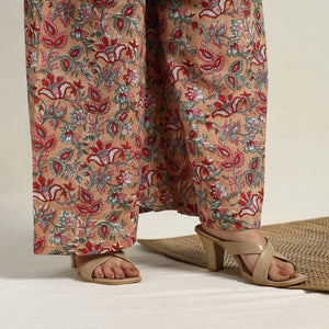 Brown - Block Print Cotton Flared Sanganeri Kurta Set 04
