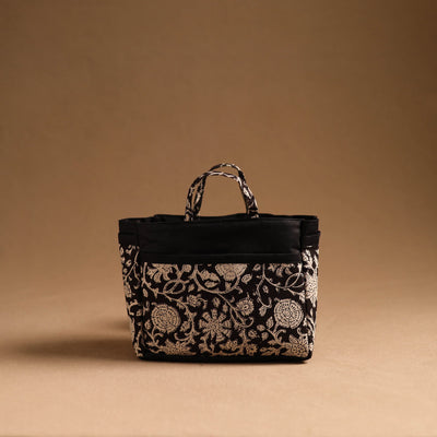 Black - Handmade Cotton Multipurpose Cosmetic/Toiletry Bag 13