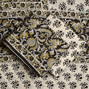 Black - 3pc Block Print Cotton Bagru Dress Material 58