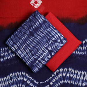 Blue - 3pc Mul Cotton Tie-Dye Shibori Dress Material 63