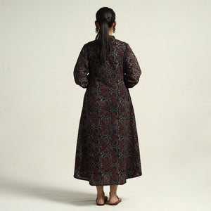 Black - Hand Block Print Cotton Ajrakh Dress