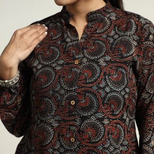 Black - Hand Block Print Cotton Ajrakh Dress