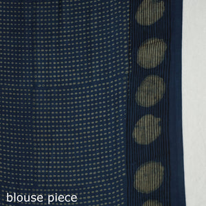 Blue - Akola Hand Block Printed Cotton Saree