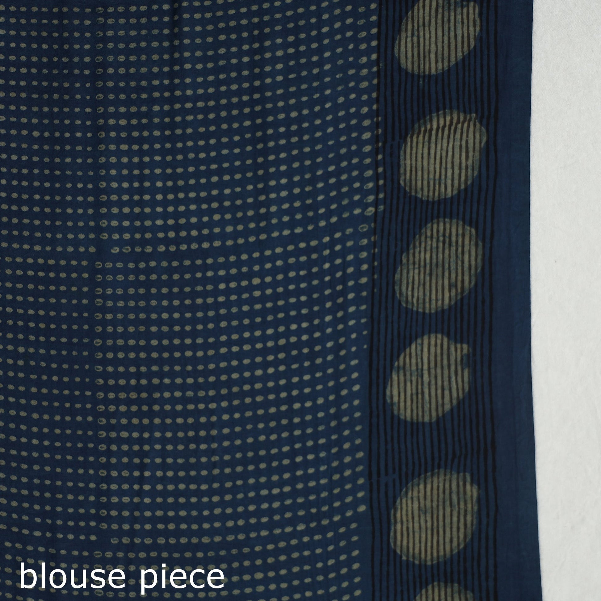 Blue - Akola Hand Block Printed Cotton Saree